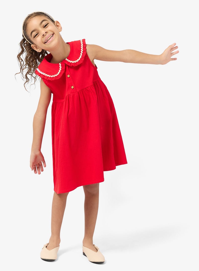 Pinata Red Collar Sleeveless Dress - Image 2